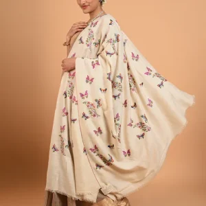 Multicolor Hand Embroidered Cashmere Pashmina shawl